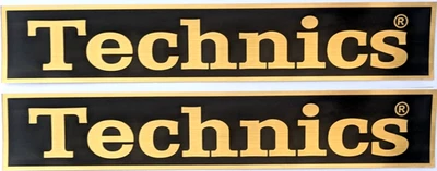 2 x Technics DJ Turntable Stickers Gold & Black rare for SL1200 - SL-1210 - NEW