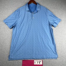 Hickey Freeman Performance Polo Shirt Mens XL Blue Geometric Casual Stretch Golf