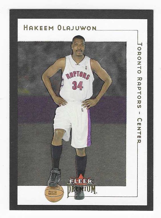 2001-02 Fleer Premium Hakeem Olajuwon Toronto Raptors Basketball Card #96 HOF