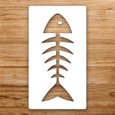 Fish Skeleton Large Reusable Wall Stencil For Painting DIY Home Decor Template