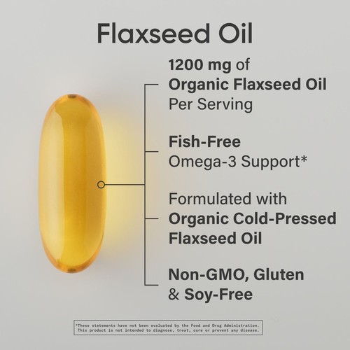 Sports Research Extra Strength Flaxseed Oil Plant Based Omega-3 Oil (200 Count) - Picture 2 of 7