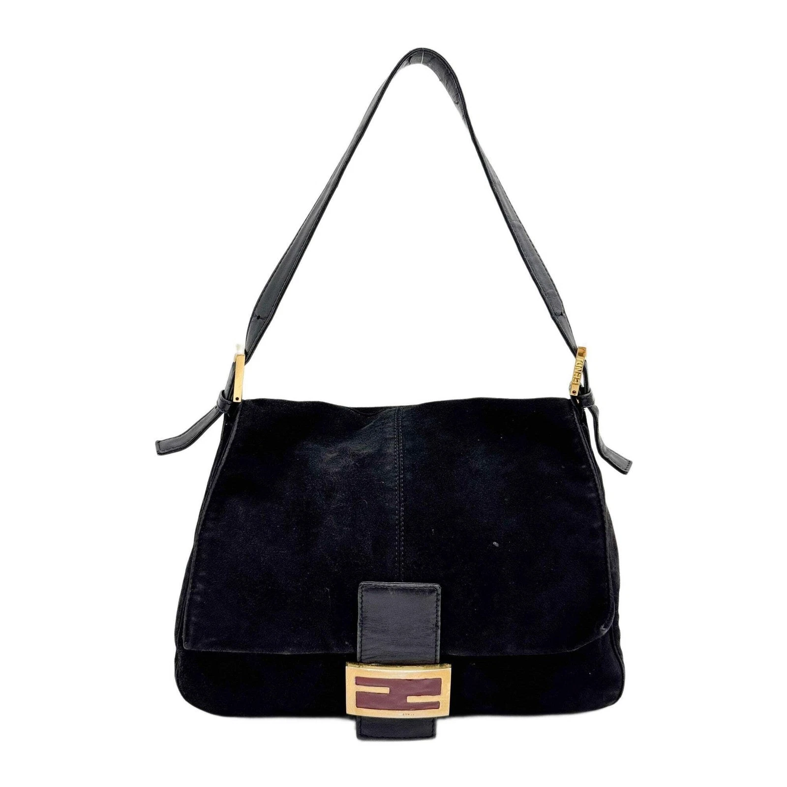 Fendi — FENDI Mamma Baguette Black Leather Shoulder Bag