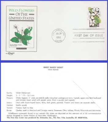 USA3 #2659 U/A ARTMASTER FDC Sweet White Violet Wildflower | eBay
