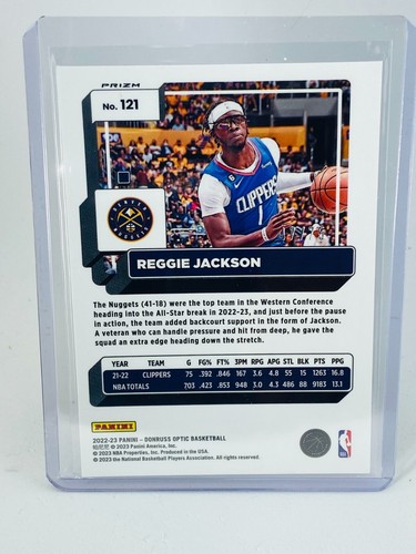 2022-23 Panini Donruss Optic Reggie Jackson Fast Break rojo #47/75 - Imagen 2 de 2