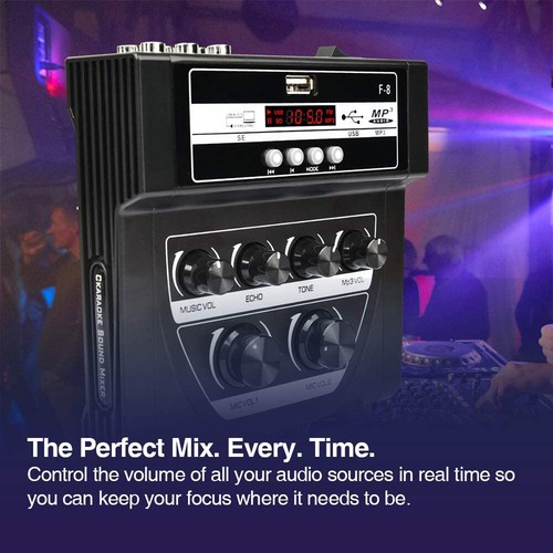 Micrófono mezclador de karaoke para el hogar/exterior estéreo audio eco consola de sonido reproducción USB - Imagen 5 de 9