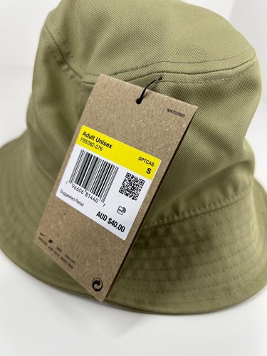 Nike Swoosh bucket hat cap unisex adult small beige recycled fabric 54cm-55cm - Foto 6 di 11