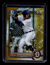 2022 Bowman Chrome Mega Box Prospects Gold Refractors #BCP14 Roberto Campos /50