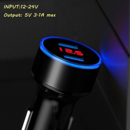 LED Digital Voltmeter Auto Zigarettenanzünder Steckdose 2-USB 3.1A_KFZ-Ladegerät - 第 7/16 張圖片