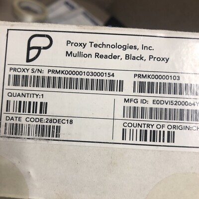 PROXY TECHNOLOGIES PRWK00000103 Black Proxy Wallbox Reader ''NEW''