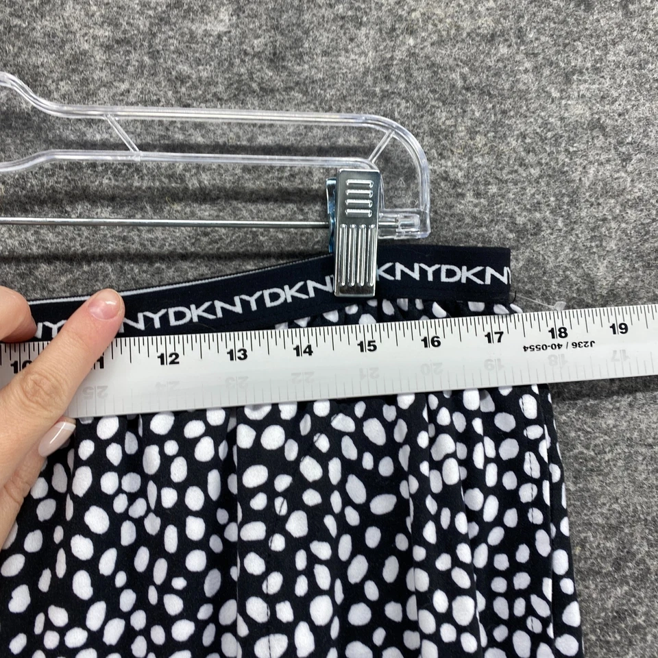 Pantalones DKNY para mujer XL negros a lunares tiro alto frente plano ajustados informales Foto 3 de 4