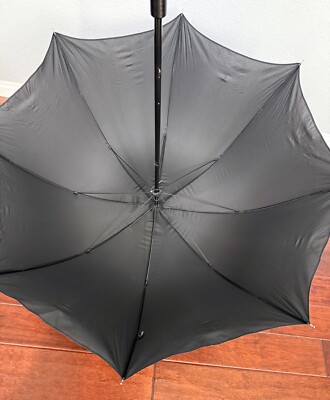 AUTHENTIC* CHANEL NYLON CC Logo LARGE UMBRELLA BLACK VTG