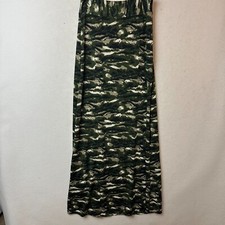 Bobbie Brooks Womens Green Camo Maxi Skirt Elastic Waist Tiger Stripe Size M