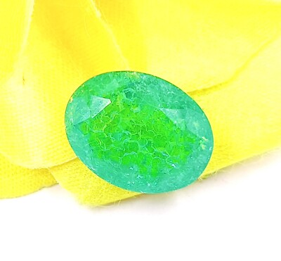 9 Ct Fresh Offer Green Emerald Certified Natural Colombia Oval Cut Gemstone USI