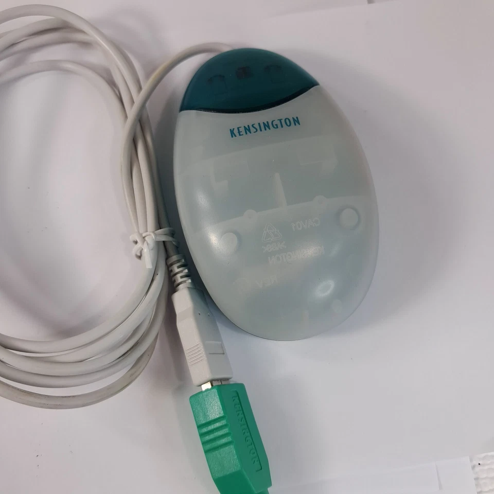 Vintage Kensington Mouse in a Box MAC USB Green translucent clear #64470 wired - Image 3 of 4