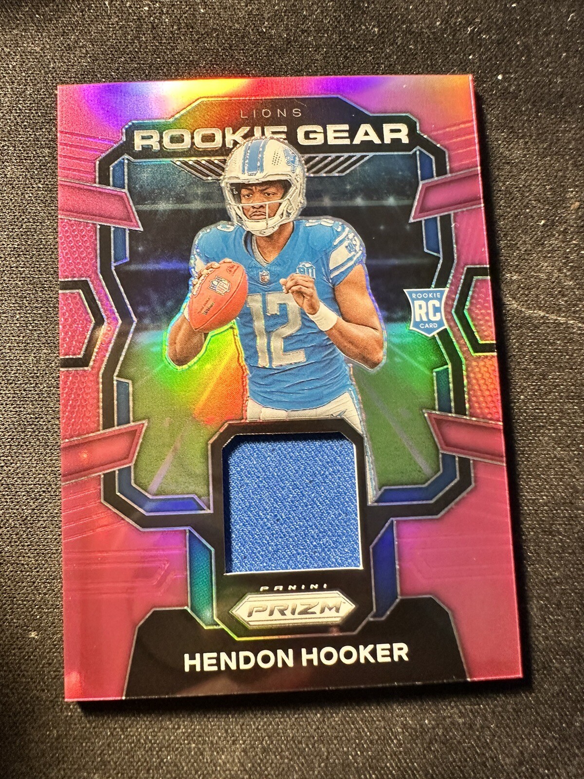 2023 Prizm Football NFL RC Rookie Premier Jersey Sam LaPorta Pink Patch PJ-SL