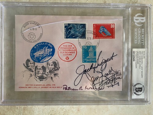 Apollo 13 Crew Signed Cover Beckett/Lovell/Haise/Swigert | eBay