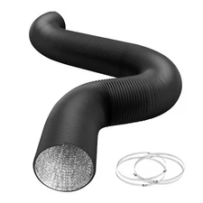 12 Inch 25 Feet Aluminum Ducting Vent Hose 2 Clamps for Ventilation and Exhaust