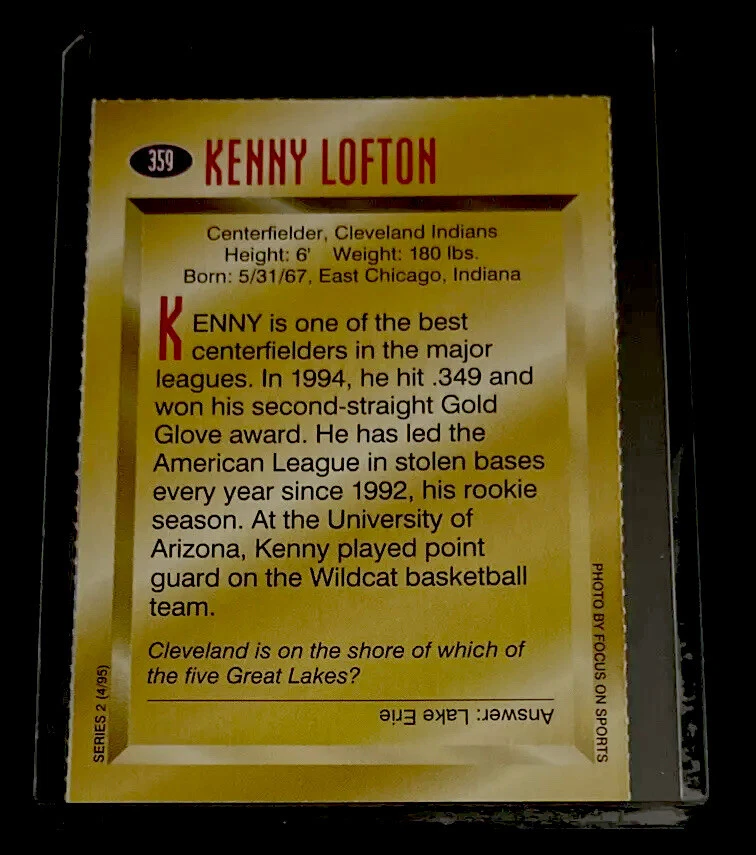 KENNY LOFTON RARE SPORTS ILLUSTRATED FOR KIDS SI 1995 CLEVELAND INDIANS NM+ - Image 2 of 2