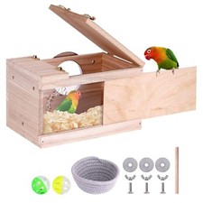 Parakeet Nesting Box for Cage Bird Breeding Box for Parakeet Nest Large Parak...