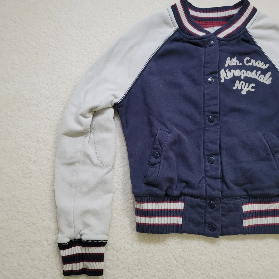 Chaqueta ligera Aeropostale Varsity juvenil talla M broches logotipo deletreado Foto 2 de 4