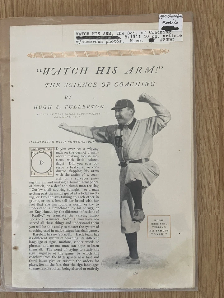 1911 HUGHIE JENNINGS “WATCH HIS ARMS” PUBLICATION 10 LOOSE PAGES EXTREMELY RARE  - Image 2 of 4