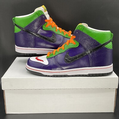 Nike Dunk High Premium Custom Batman Jokers Sz 8.5 CUSTOM DONE ORG 317891-131