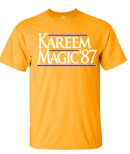 GOLD Magic Johnson Los Angeles Lakers "Kareem 87" T-Shirt