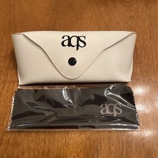AQS WHITE SUNGLASS CASE WITH CLOTH BRAND NEW UNUSED