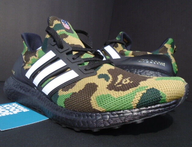 ADIDAS ULTRA BOOST BAPE A BATHING APE 4.0 CAMO BLACK WHITE GREEN F35097 NEW  9.5