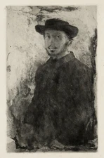 Self Portrait Etching (1857) by Edgar Degas - 17" x 22" Fine Art Print - 01109