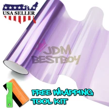 12"X36" Glossy Hot Purple Tint Headlights Fog Lights Sidemarker Vinyl Sticker