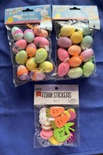 2 Packages Foam Egg Ornaments 12 Each Package 40 Foam Easter Stickers NIP