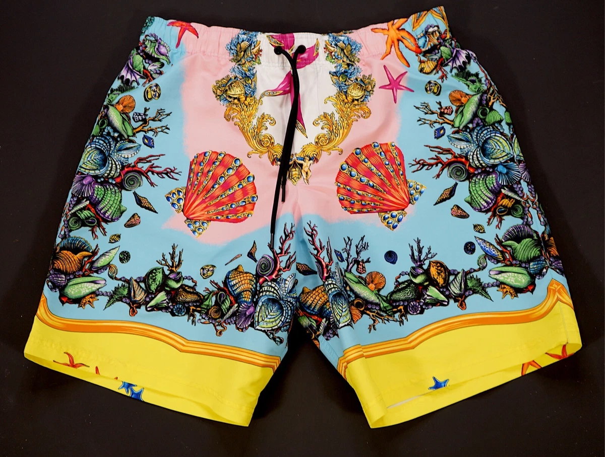 Rare VERSACE Tr sor de la Mer Sea Shells All Over Print Swim
