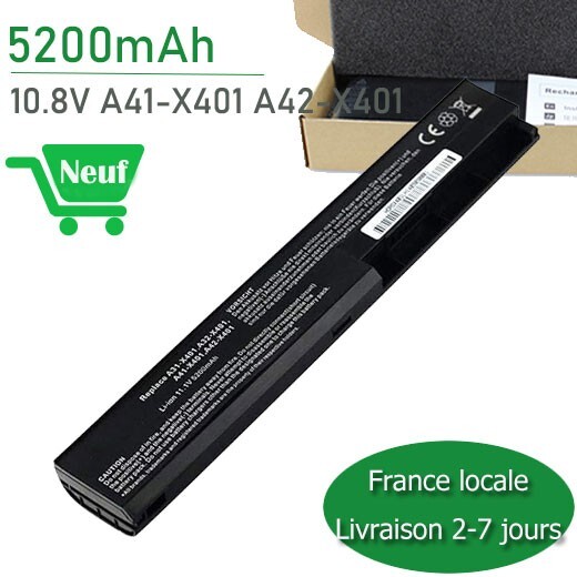 Batterie A32-X401 pour X401U et X501A, 10.8V 5200mAh haute performance