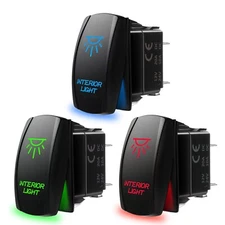 Blue/Red/Green Light Control Rocker Toggle Switch For ATV UTV ARB Carling Truck