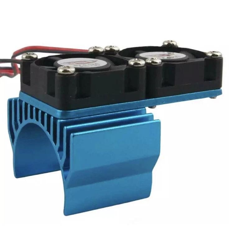 HSP RC Aluminium Heat Sink DC5V Blue Motor Cooling Fan 1/10 540 Motor Dual Fan - Image 4 of 4
