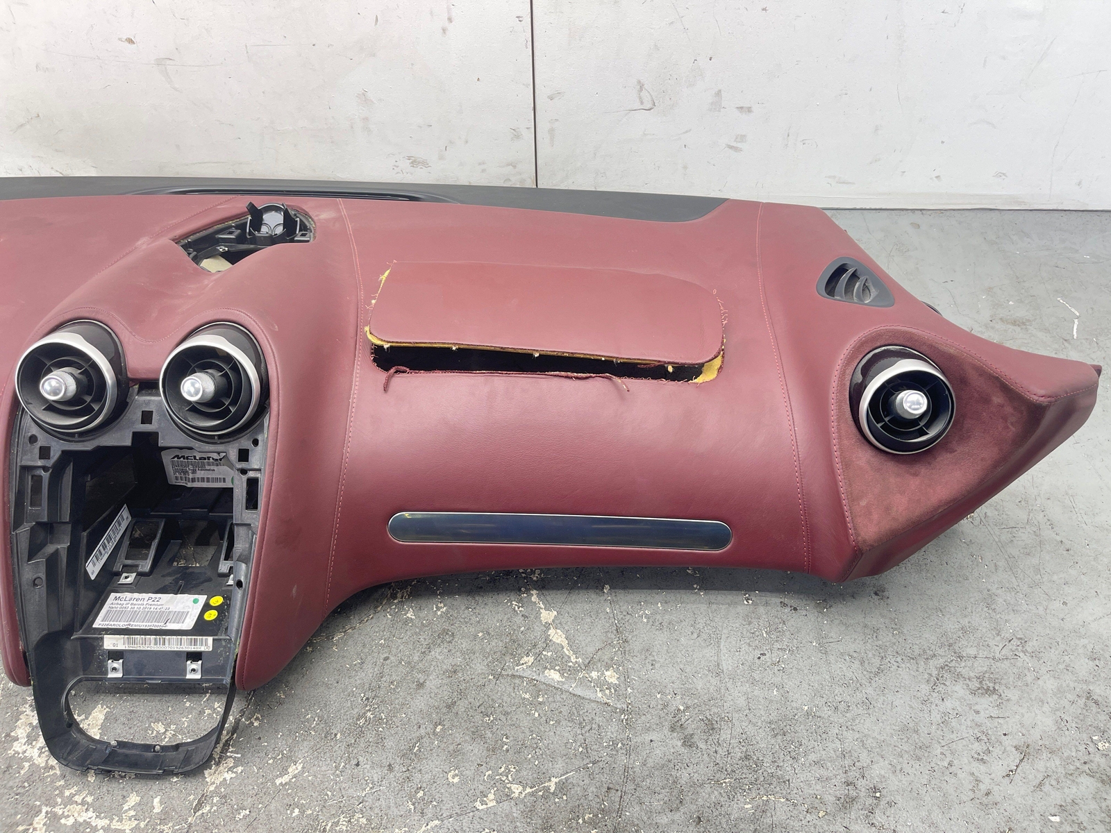 2020-2023 MCLAREN GT FRONT DASHBOARD PANEL BAROLO RED *NEEDS REPAIR* OEM 2021