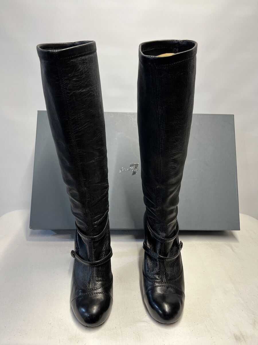 ミドルブーツ V73 Women Boots 73SC8HL01MYTTENERO Black 7 For All Mankind Cindy Leather Boots Black Comes With Box