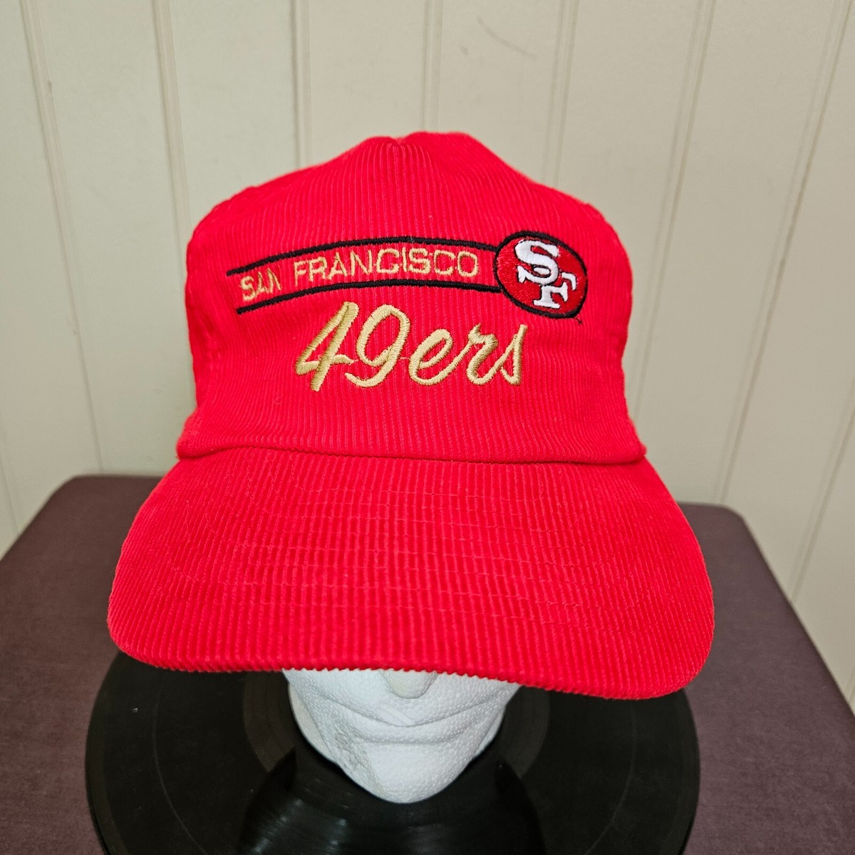 Vtg San Francisco 49ers American Needle Corduroy Snapback Hat Ball