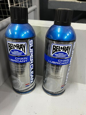 2  Aerosol Bottles BEL-RAY Super Clean Chain Lubricant Lube 400ml ATV Motorcycle