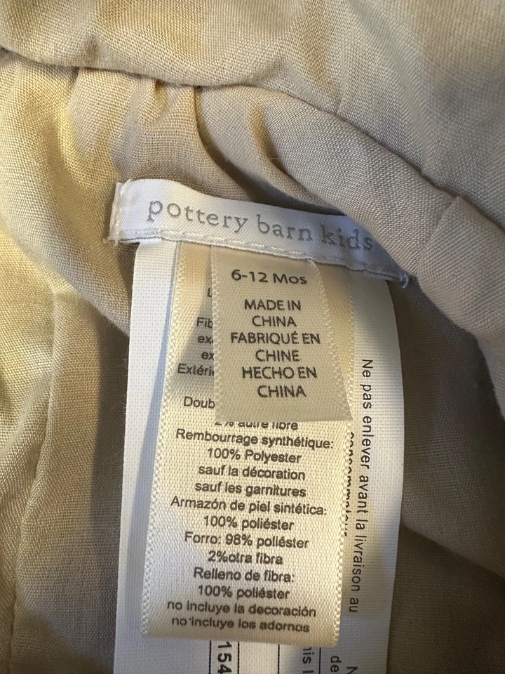 Pottery Barn Kids Monkey Costume Size 6-12 Months Snap Closure Snap Halloween E6 - Image 4 of 4