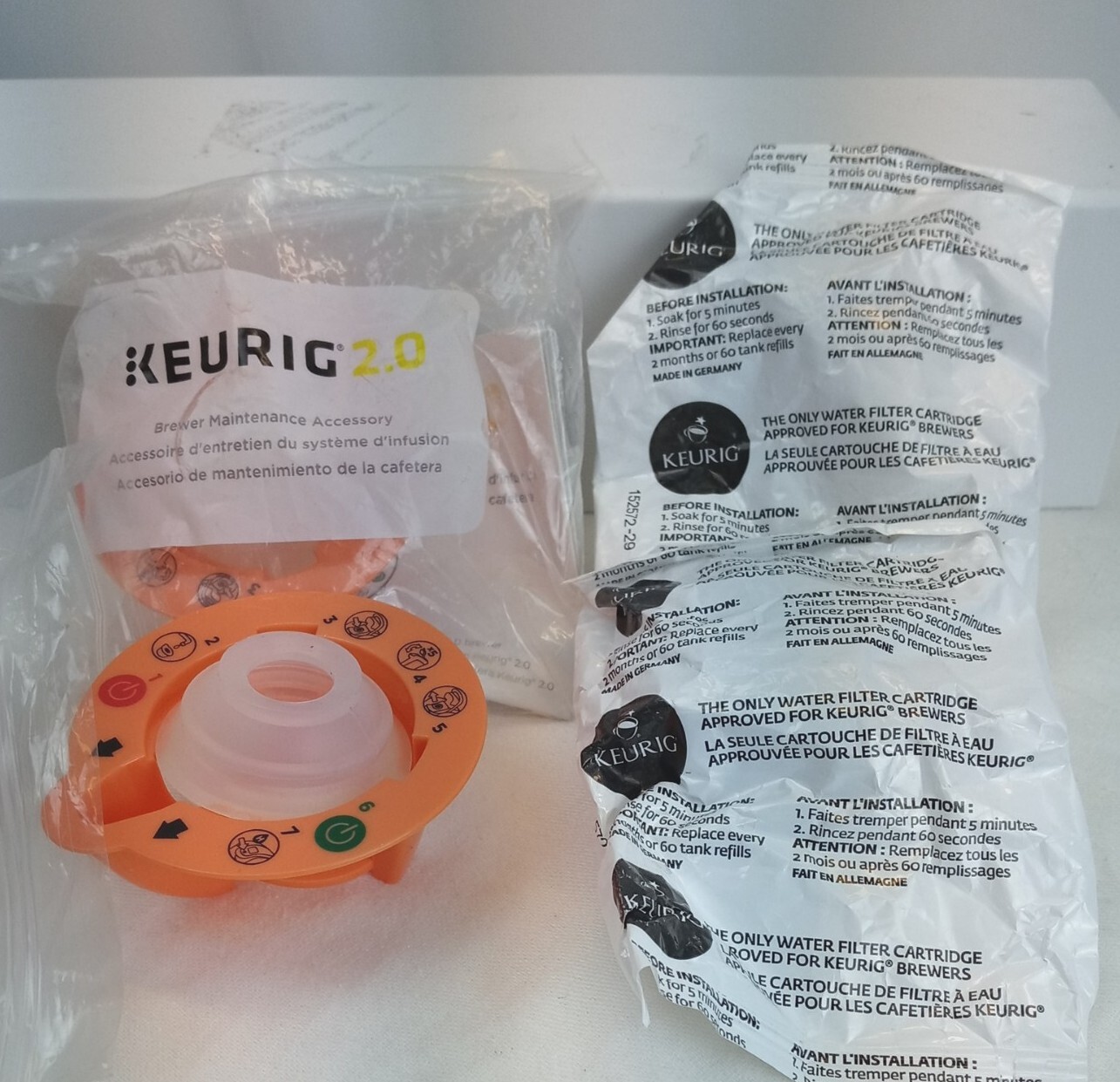 Keurig 2.0 brewer maintenance accessory unit and Water Filter Cartridge