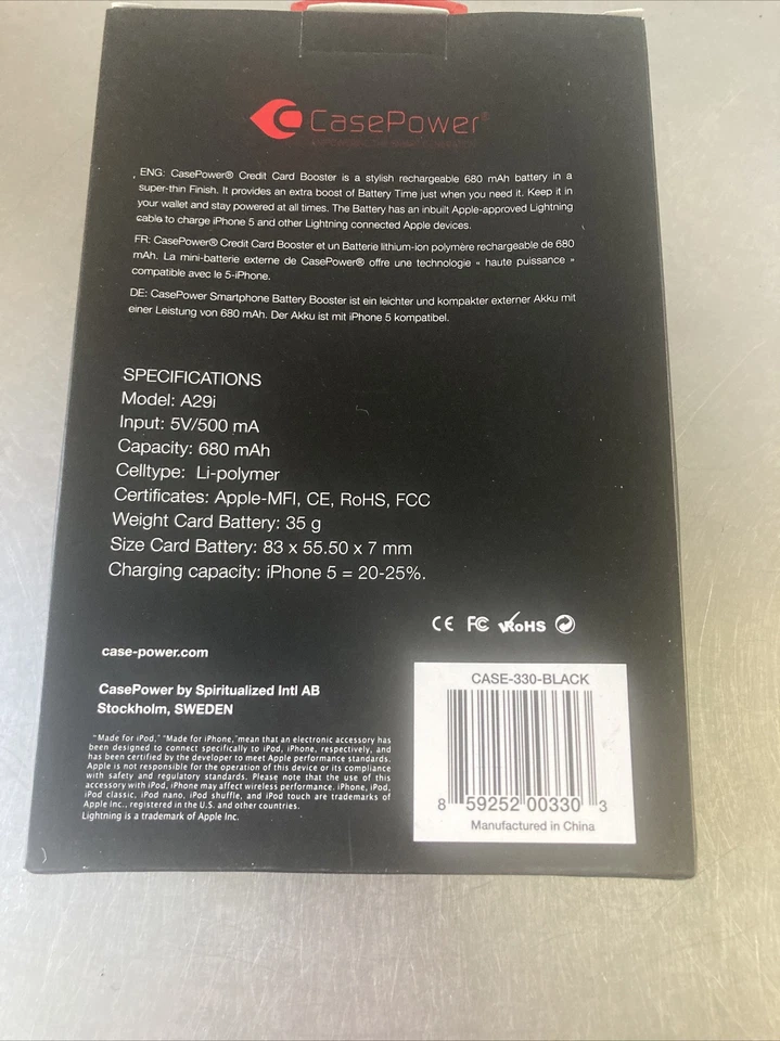 Banco de alimentación portátil 600 mAh batería externa recargable para iPhone, iPod Foto 3 de 4