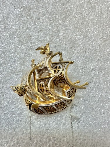 VTG Spanish Galleon Sailing Ship Damascene