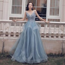 Women's Party Evening Dress gallus Slim Fit Deep V-Neck Sleeveless Long Dress