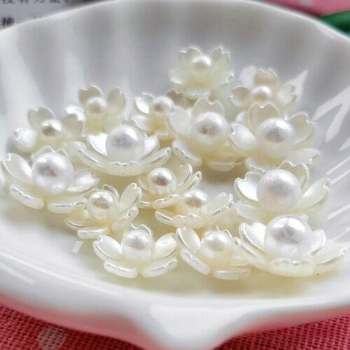 Craft DIY Ivory Pearl Flower-shaped Buttons for Jewelry Making Craft Sewing - Picture 3 of 13