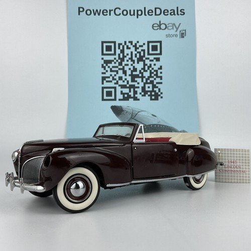 LINCOLN CONTINENTAL 1941 Bordeaux FRANKLIN MINT 1:24 imperfection sans boite