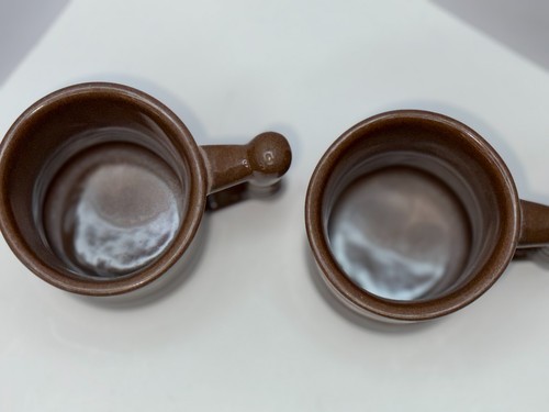 Vintage Set of 2 Frankoma Plainsman Brown C3 Coffee Tea Cups Mugs - Picture 5 of 6