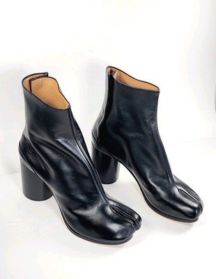 $1490 MAISON MARGIELA Leather Ankle Boots US11 UK8 EU41 Tabi Toe Made in Italy