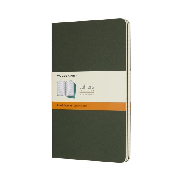 Moleskine Myrtle Green Large Ruled Cahier Journal (set Of 3) (Paperback Book)